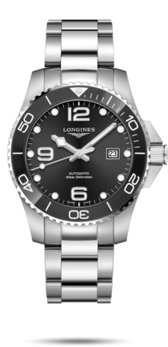 Longines HydroConquest 43 Automatic Paslanmaz Çelik / Seramik / Siyah / Bilezik, referans L3.782.4.56.6