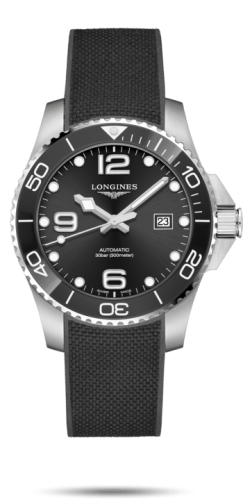 Longines HydroConquest 43 Automatic Paslanmaz Çelik / Seramik / Siyah / Kauçuk, referans L3.782.4.56.9