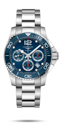 Longines HydroConquest 41 Automatic Chronograph Paslanmaz Çelik / Seramik / Mavi / Bilezik, referans L3.783.4.96.6