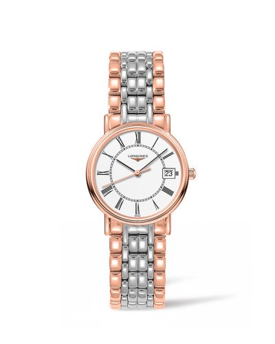 Longines Presence Quartz 30mm PVD Kırmızı / Beyaz - Roman / Bilezik, referans L4.320.1.11.7
