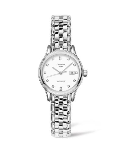 Longines Flagship 30 Paslanmaz Çelik / Beyaz - Elmas / Bilezik, referans L4.374.4.27.6