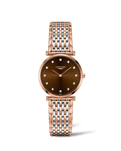 Longines La Grande Classique Quartz 29 Paslanmaz Çelik / Kırmızı Altın PVD / Kahverengi, referans L4.512.1.67.7