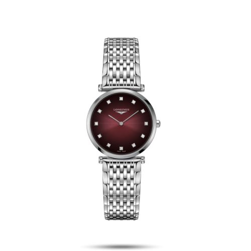 Longines La Grande Classique Quartz 29 Paslanmaz Çelik / Kırmızı / Bilezik, referans L4.512.4.91.6