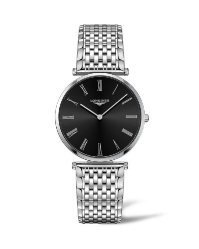 Longines La Grande Classique Quartz 36 Paslanmaz Çelik / Siyah - Roman / Bilezik, referans L4.755.4.51.6