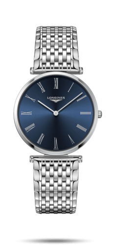 Longines La Grandes Classique Quartz 36 Paslanmaz Çelik / Mavi-Roman / Kayış, referans L4.755.4.94.6