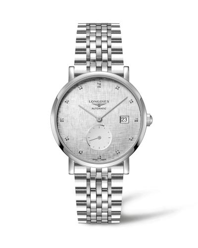 Longines Elegant Collection Small Second 39 Paslanmaz Çelik / Gümüş - Linen / Bilezik, referans L4.812.4.77.6