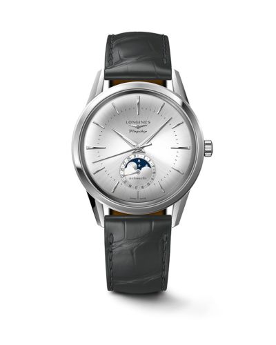 Longines Heritage Flagship Moonphase Paslanmaz Çelik / Gümüş 38.5mm, referans L4.815.4.72.2