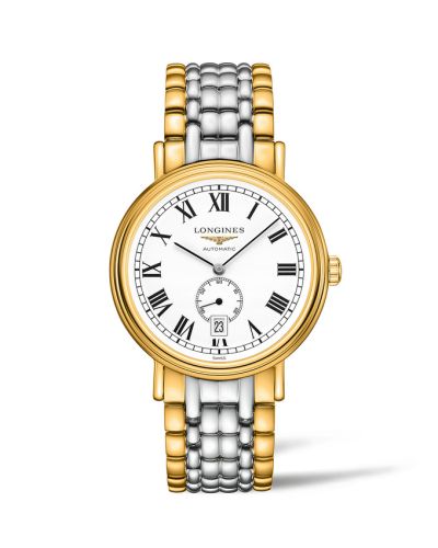 Longines Presence 40 Small Seconds PVD Gold / White - Roman / Bracelet, reference L4.905.2.11.7