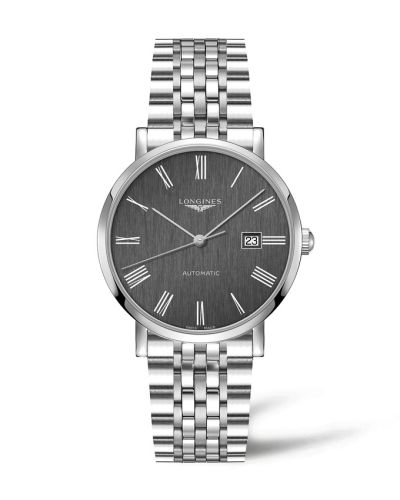 Longines Elegant Collection Automatic 41 Paslanmaz Çelik / Anthracite - Roman / Bilezik, referans L4.911.4.71.6