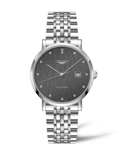 Longines Elegant Collection Automatic 41 Paslanmaz Çelik / Anthracite - Elmas / Bilezik, referans L4.911.4.78.6