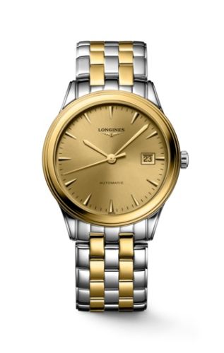 Longines Flagship 38.5 Automatic Paslanmaz Çelik - Sarı Altın / Champagne / Bilezik, referans L4.974.3.32.7
