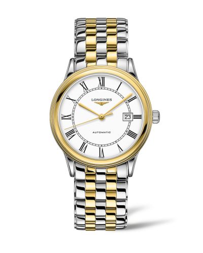 Longines Flagship 40 Paslanmaz Çelik - Sarı Altın / Beyaz - Roman / Bilezik, referans L4.984.3.21.7