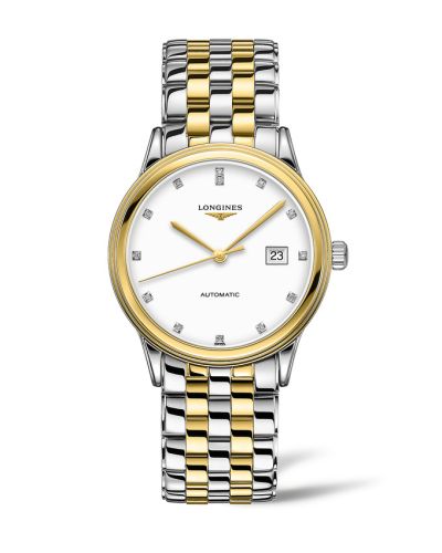 Longines Flagship 40 Paslanmaz Çelik - Sarı Altın / Beyaz - Elmas / Bilezik, referans L4.984.3.27.7