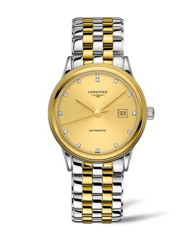 Longines Flagship 40 Paslanmaz Çelik - Sarı Altın / Gilt - Elmas / Bilezik, referans L4.984.3.37.7