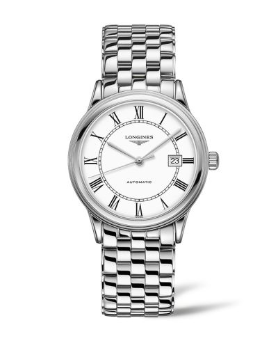 Longines Flagship 40 Paslanmaz Çelik / Beyaz - Roman / Bilezik, referans L4.984.4.21.6