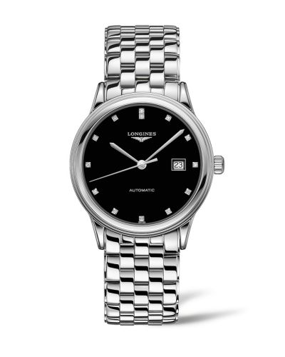 Longines Flagship 40 Paslanmaz Çelik / Siyah - Elmas / Bilezik, referans L4.984.4.57.6