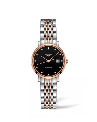 Longines Elegant Collection Automatic 29 Paslanmaz Çelik / Pembe Altın / Siyah, referans L4.310.5.57.7