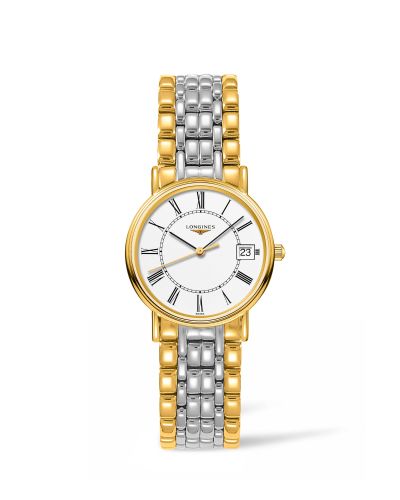 Longines Presence Quartz 30mm PVD Altın / Beyaz - Roman / Bilezik, referans L4.320.2.11.7