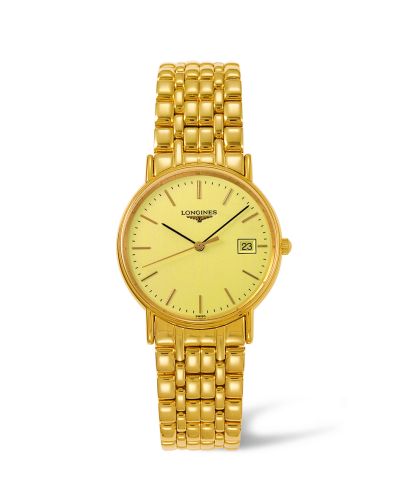Longines Presence Quartz 30mm PVD Altın / Champagne / Bilezik, referans L4.320.2.32.8