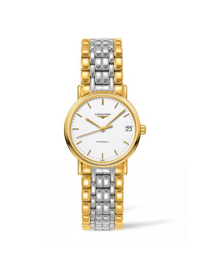 Longines Presence Automatic 30 PVD Altın / Beyaz / Bilezik, referans L4.322.2.12.7