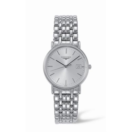 Longines Presence 33 Quartz Paslanmaz Çelik Gümüş Bilezik, referans L4.720.4.72.6