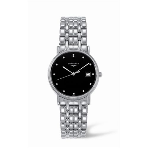 Longines Presence 33 Quartz Paslanmaz Çelik Siyah, referans L4.720.4.97.6