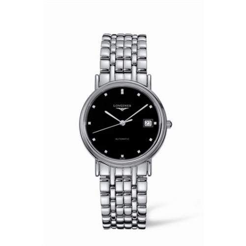 Longines Presence 34.5 Automatic Paslanmaz Çelik Siyah Elmas, referans L4.721.4.97.6