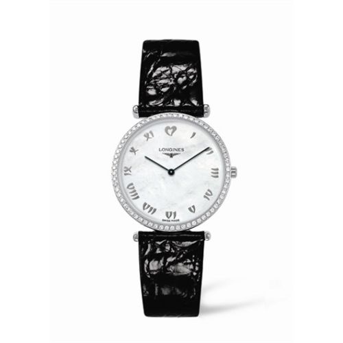 Longines La Grande Classique 33 Quartz Elmas Bezel Heart MOP, referans L4.741.0.09.2
