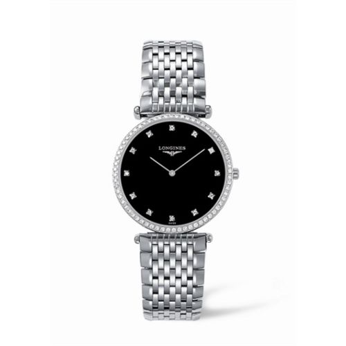 Longines La Grande Classique 33 Quartz Elmas Bezel Siyah Elmas, referans L4.741.0.58.6