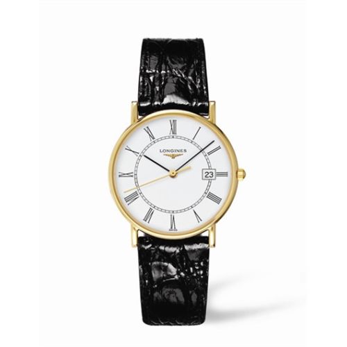 Longines Presence 33.5 Quartz Sarı Altın / Beyaz - Roman, referans L4.743.6.11.2