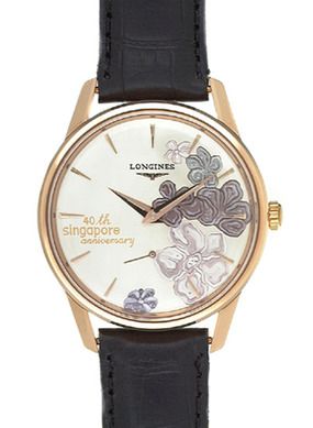 Longines Flagship Héritage Pembe Altın Singapore 40. Yıl Dönümü 35mm, referans L4.746.8.78.2