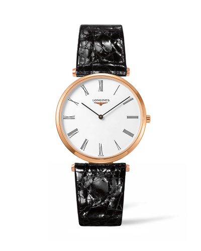 Longines La Grandes Classique Quartz 36 PVD Gül / Beyaz Roman / Kayış, referans L4.755.1.91.2