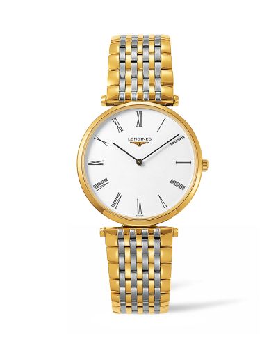 Longines La Grandes Classique Quartz 36 PVD / Beyaz Roman / Bilezik, referans L4.755.2.11.7