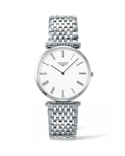Longines La Grandes Classique Quartz 36  Paslanmaz Çelik / Beyaz Roman / Bilezik, referans L4.755.4.11.6