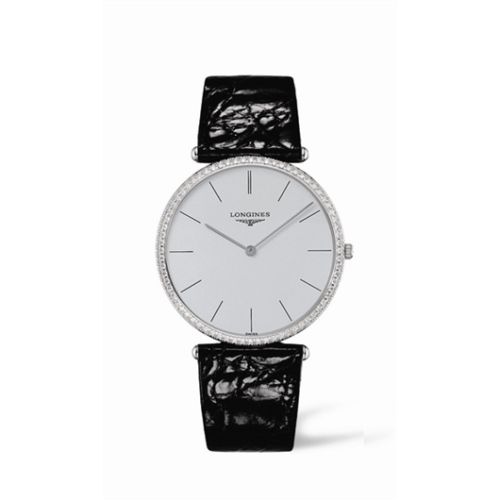 Longines La Grande Classique Quartz 37 Beyaz Altın Elmas, referans L4.766.7.72.4