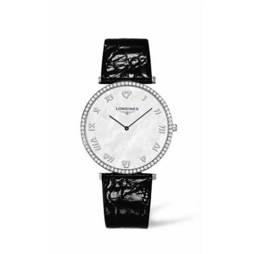 Longines La Grande Classique 37 Quartz Elmas Bezel Heart MOP, referans L4.770.0.09.4
