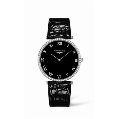 Longines La Grande Classique 37 Quartz Elmas Bezel Siyah, referans L4.770.0.51.4