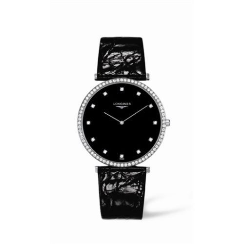 Longines La Grande Classique 37 Quartz Elmas Bezel Siyah, referans L4.770.0.58.4