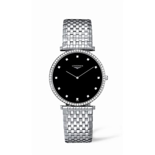 Longines La Grande Classique 37 Quartz Elmas Beze Siyah Elmasl, referans L4.770.0.58.6