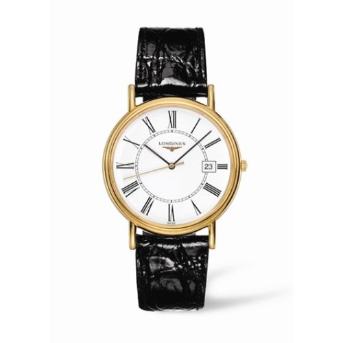 Longines Presence 38.5 Quartz PVD Altın / Beyaz - Roman, referans L4.790.2.11.2