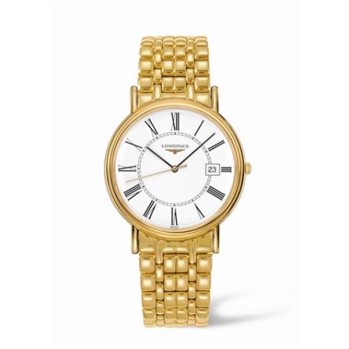Longines Presence 38.5 Quartz PVD Altın / Beyaz - Roman / Bilezik, referans L4.790.2.11.8