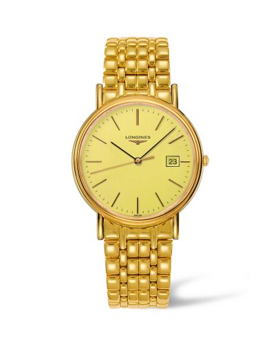 Longines Presence 38.5 Quartz PVD Altın / Champagne / Bilezik, referans L4.790.2.32.8