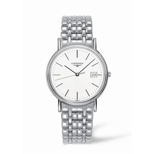 Longines Presence 38.5 Quartz Paslanmaz Çelik / Beyaz / Bilezik, referans L4.790.4.12.6