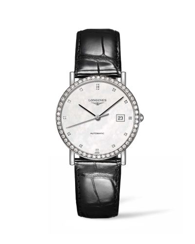 Longines Elegant Collection 34.5 Automatic Paslanmaz Çelik / Elmas / MOP / Kayış, referans L4.809.0.87.2