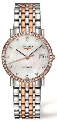 Longines Elegant Collection 34.5 Automatic Paslanmaz Çelik / Kırmızı Altın / Elmas / MOP, referans L4.809.5.88.7