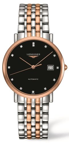 Longines Elegant Collection Automatic 37 Paslanmaz Çelik / Kırmızı Altın / Siyah, referans L4.810.5.57.7