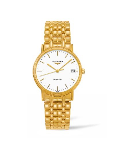 Longines Presence Automatic 34.5mm Paslanmaz Çelik / PVD Altın / Beyaz / Bilezik, referans L4.821.2.12.8