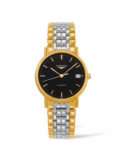 Longines Presence Automatic 34.5mm Paslanmaz Çelik / PVD Altın / Siyah / Bilezik, referans L4.821.2.52.7