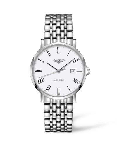 Longines Elegant Collection Automatic 39 Paslanmaz Çelik / Beyaz / Bilezik, referans L4.910.4.11.6