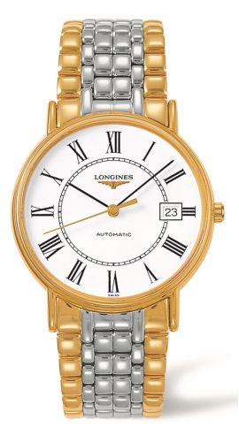 Longines Presence 38.5 Automatic PVD Gold / White / Bracelet, reference L4.921.2.11.7